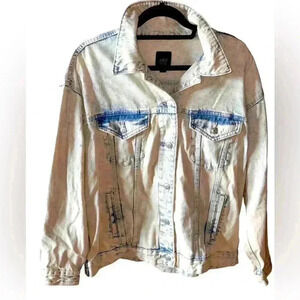 Wild‎ FableMedium long bleached denim jacket NWOT.